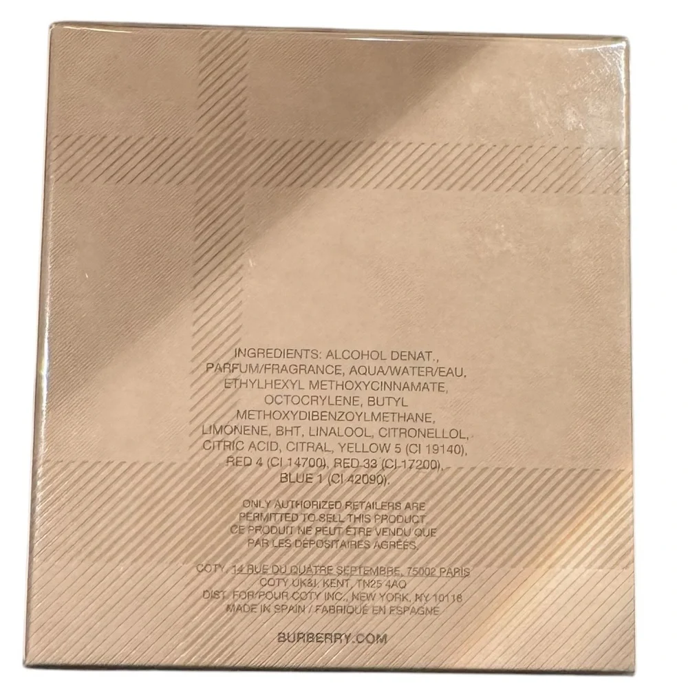 BURBERRY FOR WOMEN BY BURBERRY EAU DE PARFUM 3.3 FL OZ/100 ML New in Box - Picture 3 of 3